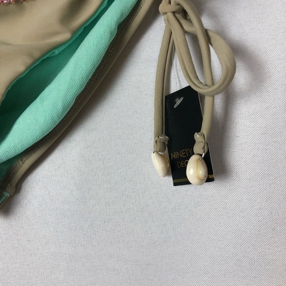 NEW Ninety-Six 96 Degree Y2K Sequin & Shell Tank & Blue Swim Bottoms M - Picture 3 of 3